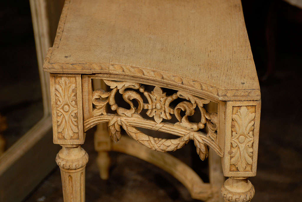 French Carved and Bleached Console Table 2