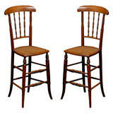 Pair of Cane Seat Correction Chairs