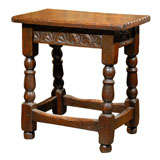 Antique English Joint Stool with Drawer