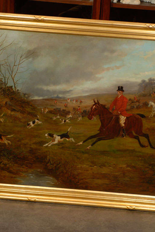 20th Century Large English Hunt Scene Painting