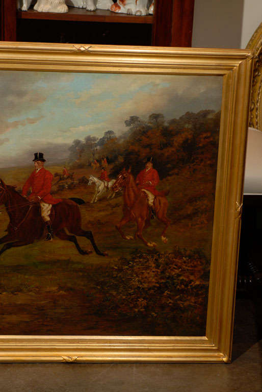 Canvas Large English Hunt Scene Painting