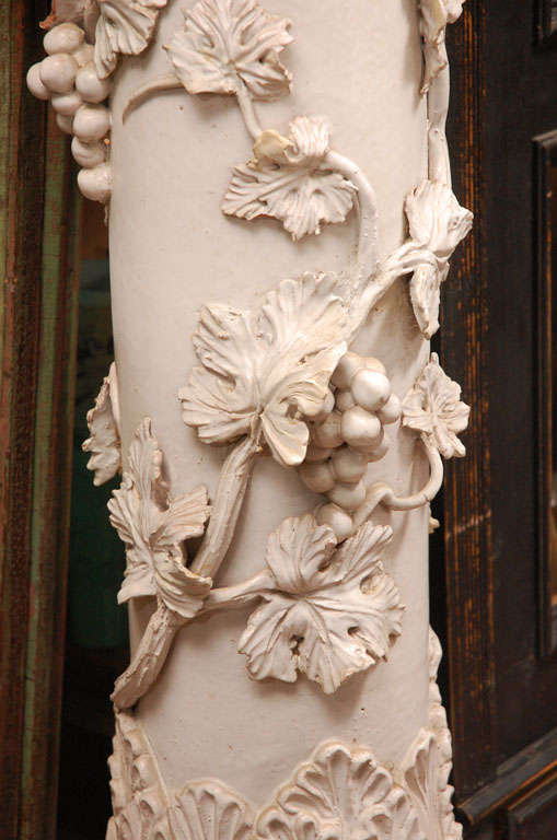 Antique Glazed Terra Cotta Pedestal For Sale 1