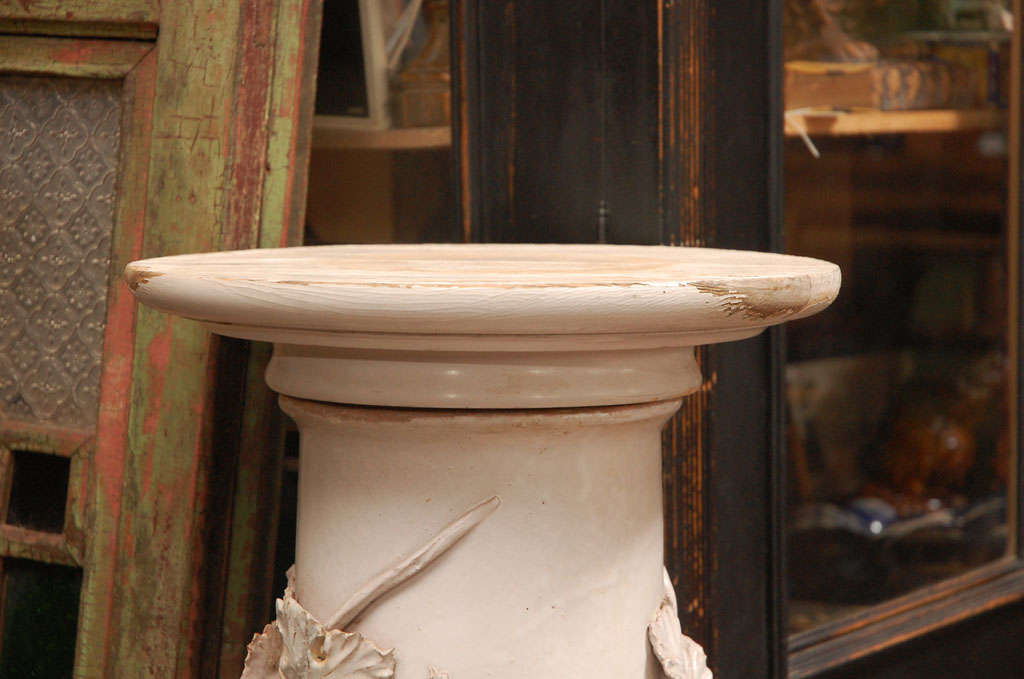Antique Glazed Terra Cotta Pedestal For Sale 2
