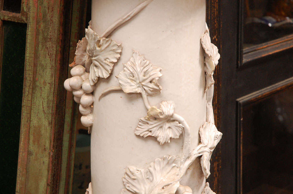 Antique Glazed Terra Cotta Pedestal For Sale 3
