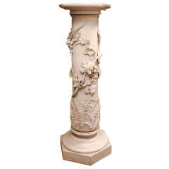 Antique Glazed Terra Cotta Pedestal