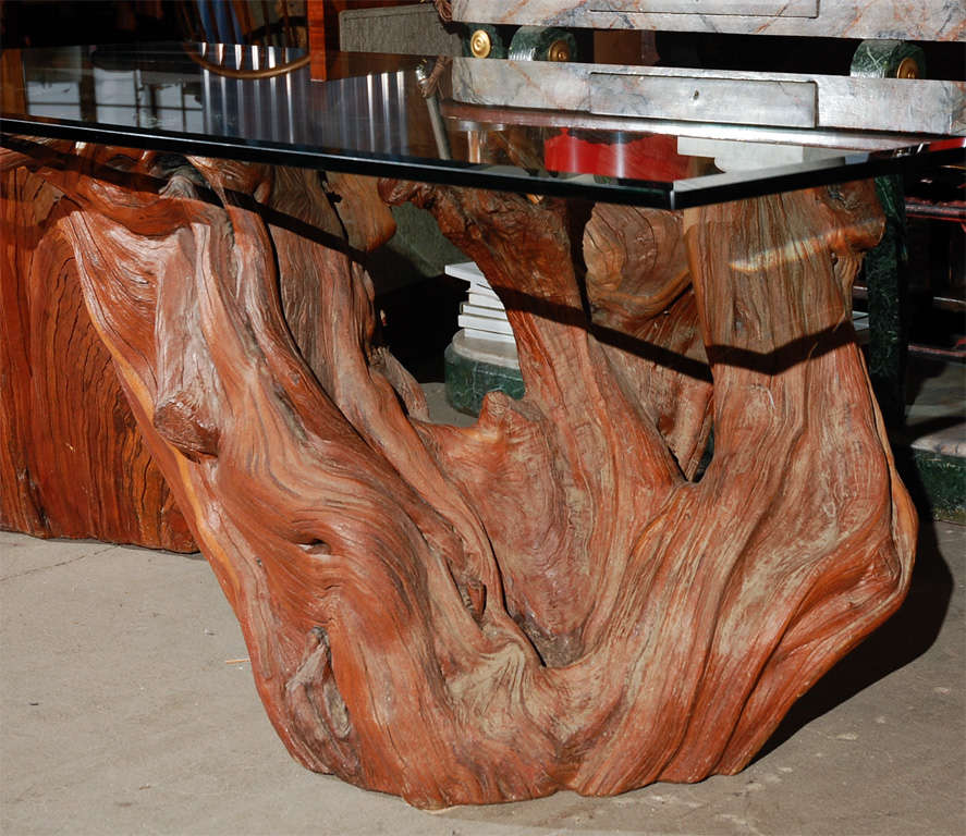 20th Century California Redwood Dining Table