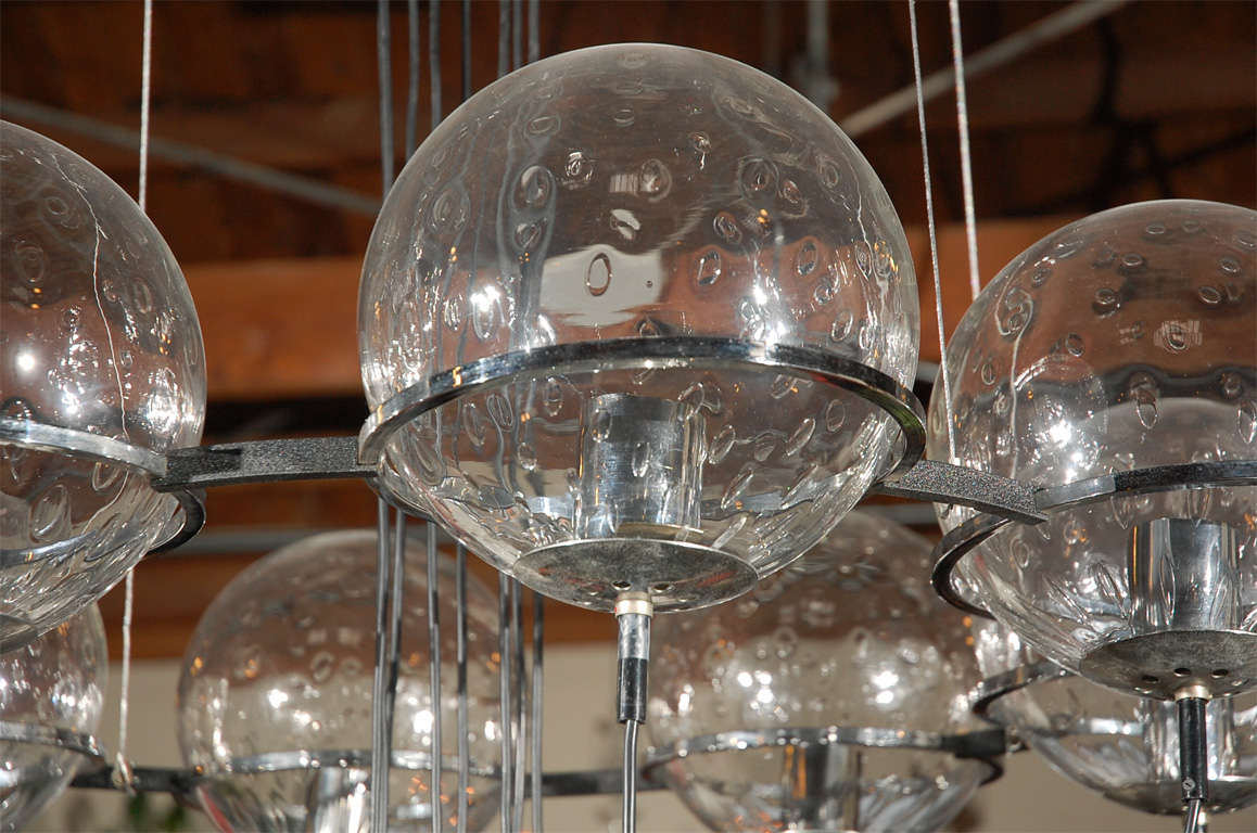 Bubble glass globe chandelier.