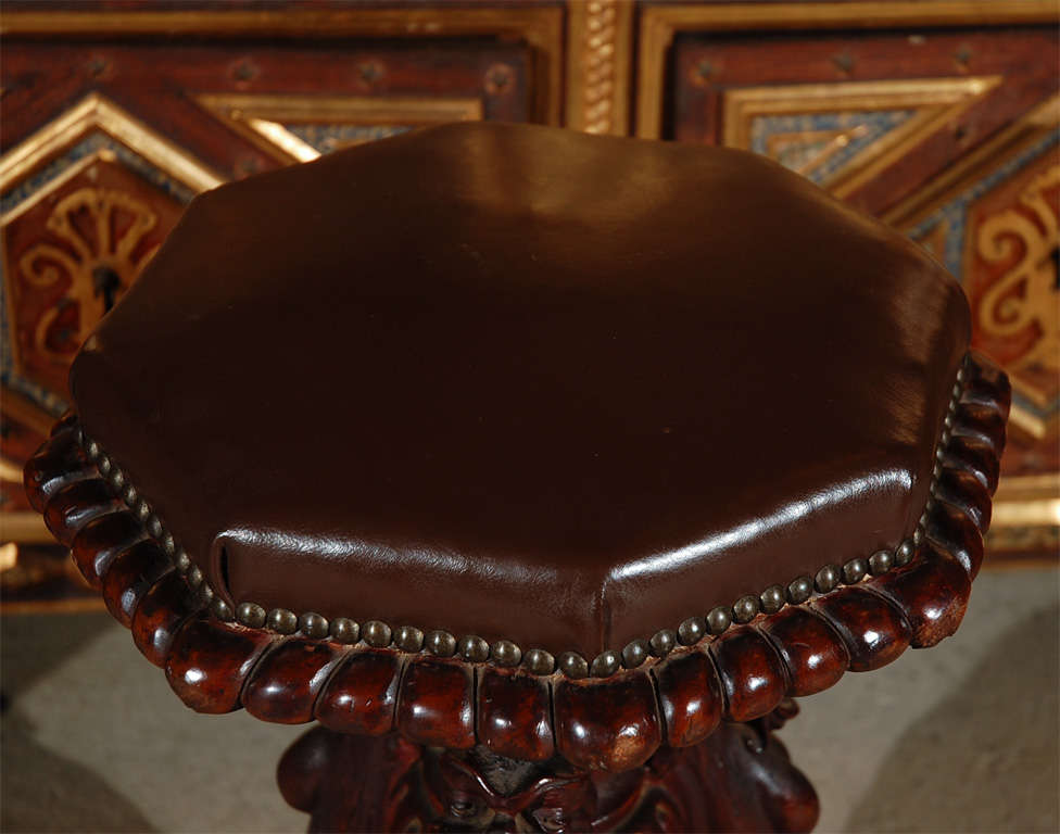 Renaissance Revival Octagonal Stool