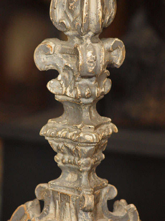 Italian 18th C. Pricket Stick Now As Lamp For Sale 1