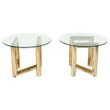 Pair Of Sculptural Pace Brass Side Tables
