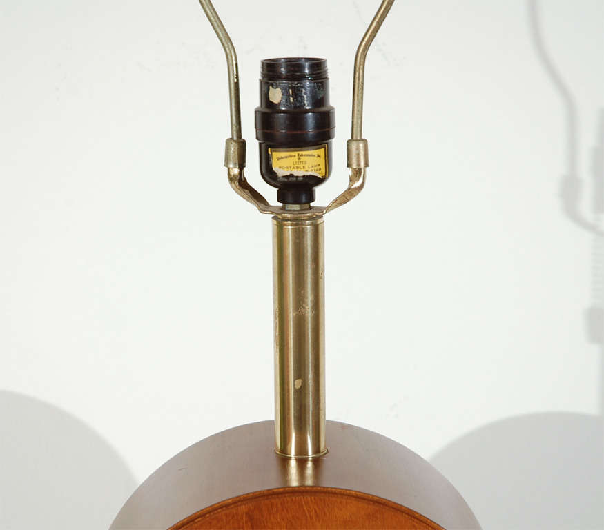 American Pair Of Table Lamps by Modeline With Black Linen Shades