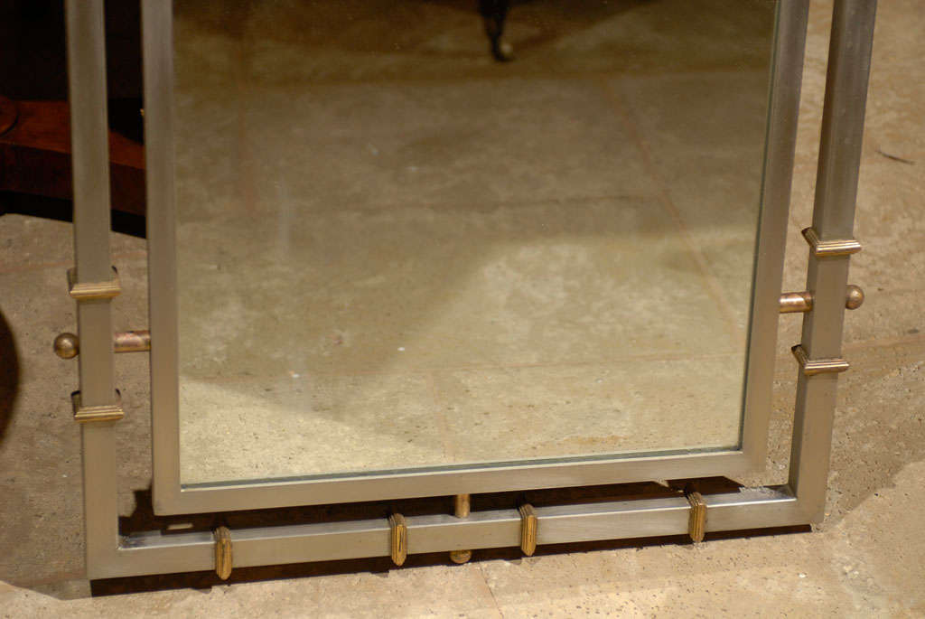 Attributed To Bagues, Brass & Steel Mirror 1