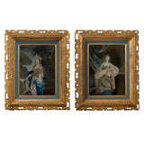 Pair of Mid 19th Century Reverse Paintings