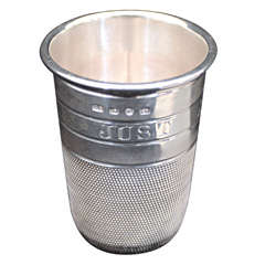English Sterling Silver "Just A Thimble Full" Shot Cup