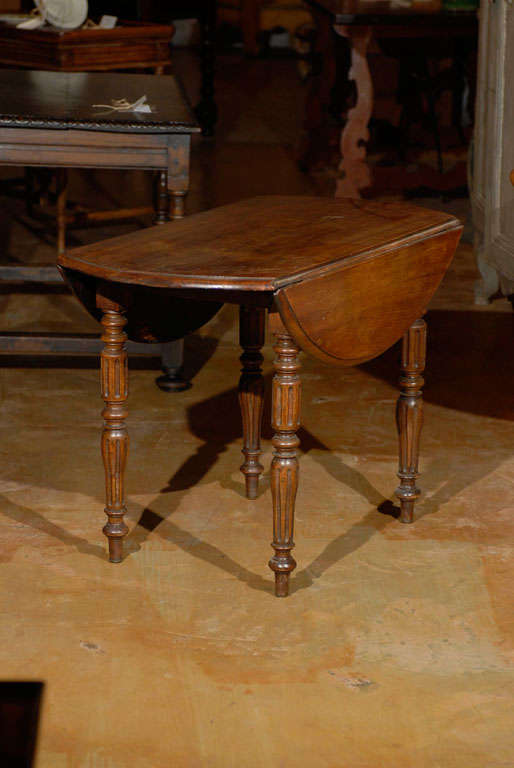 Walnut Dropleaf Side Table