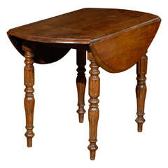 Walnut Dropleaf Side Table