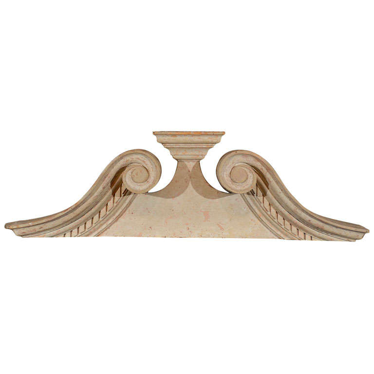 Late Georgian Swan's Neck Architectural Pediment
