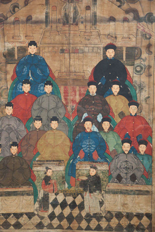 19th Century Chinese Ancestor Scroll Painting