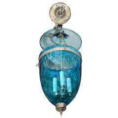 spectacular acqua blue belljar lantern