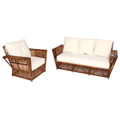 Used Art Deco Reed Chair & Settee