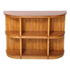 Rare Rattan Bookcase in the Manner of Paul Frankl