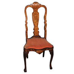 Antique Dutch mahogany and marquetry chair