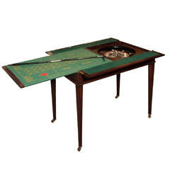 Antique English Mahogany Gentleman's Roulette Games Table