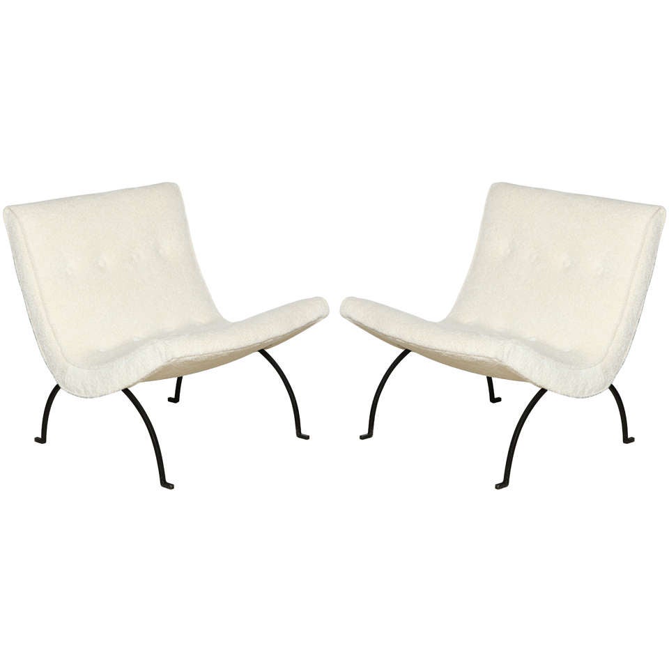 pair of 1952 Milo Baughman "Scoop" Chairs
