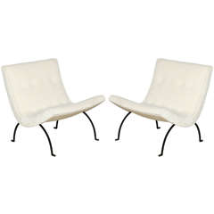 pair of 1952 Milo Baughman "Scoop" Chairs