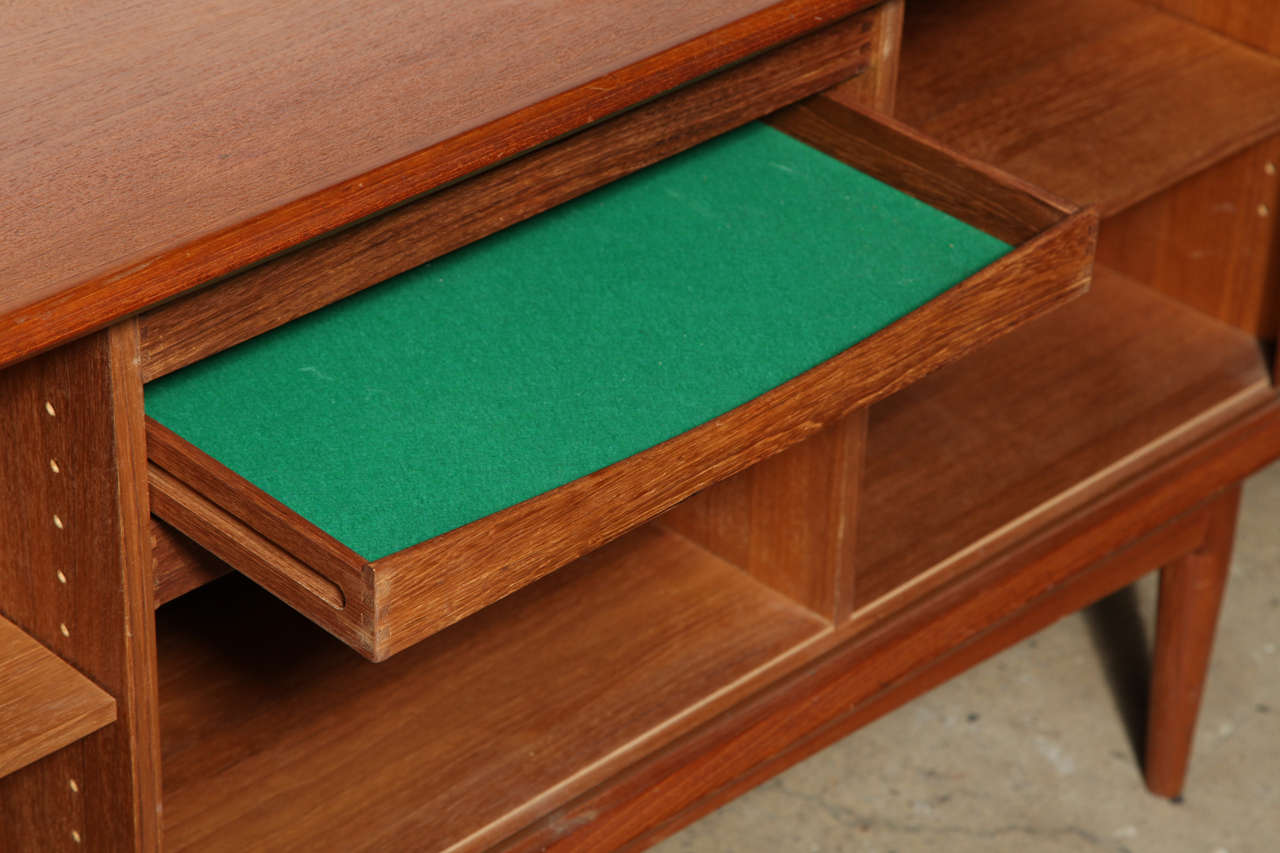 Danish Modern Teak Tambour Door Credenza 2