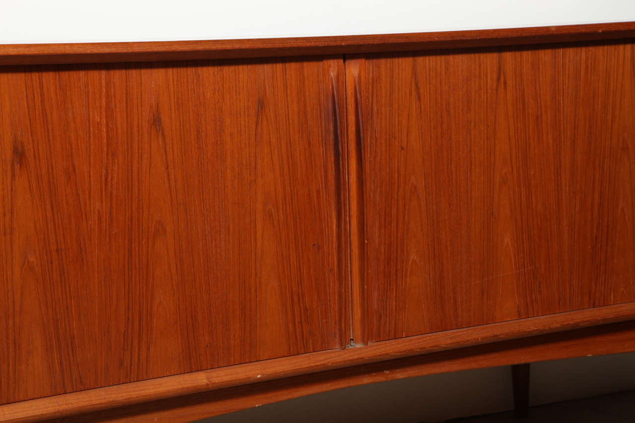 Danish Modern Teak Tambour Door Credenza 4