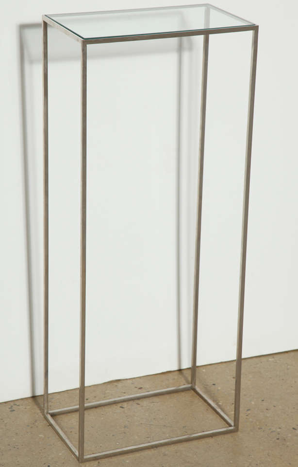 Glass Pair Of Display Pedestals