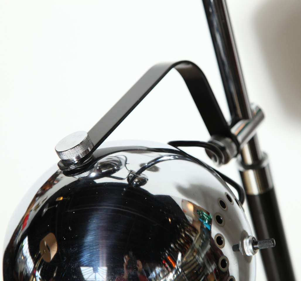 Mid-Century Modern Arteluce Style Chrome, Black and Marble Triple 