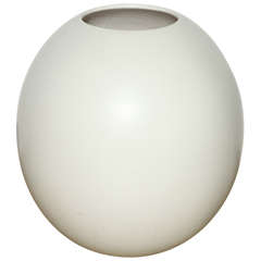 Monumental California Modern Off White Stoneware Indoor Outdoor Vase, C. 1960