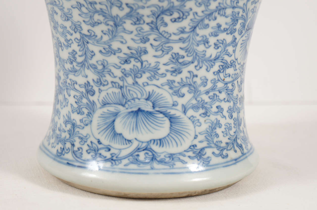 19th Century 19th C. Chinese Double Happiness Blue & White Porcelain Vases