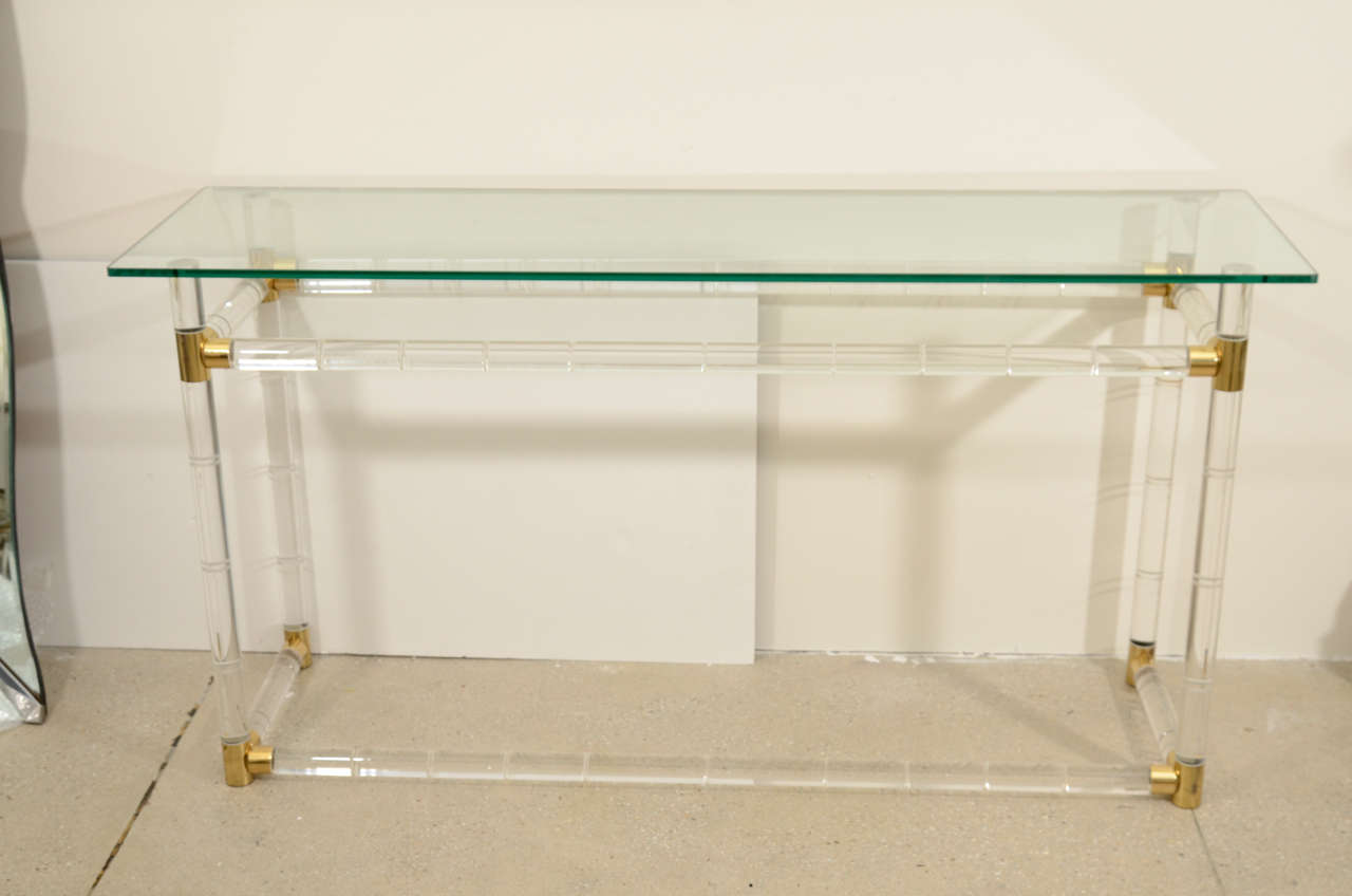 American Original Lucite and Glass Console Table by Charles Hollis Jones