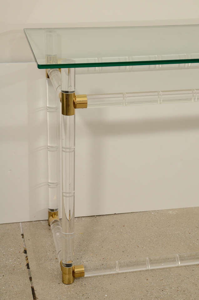 Original Lucite and Glass Console Table by Charles Hollis Jones In Excellent Condition In New York, NY