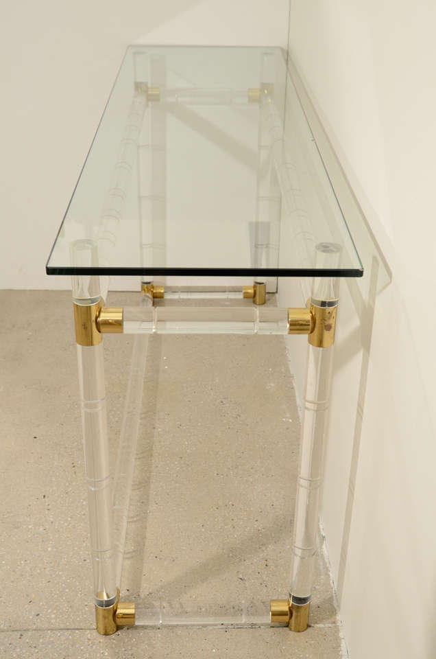 Original Lucite and Glass Console Table by Charles Hollis Jones 2