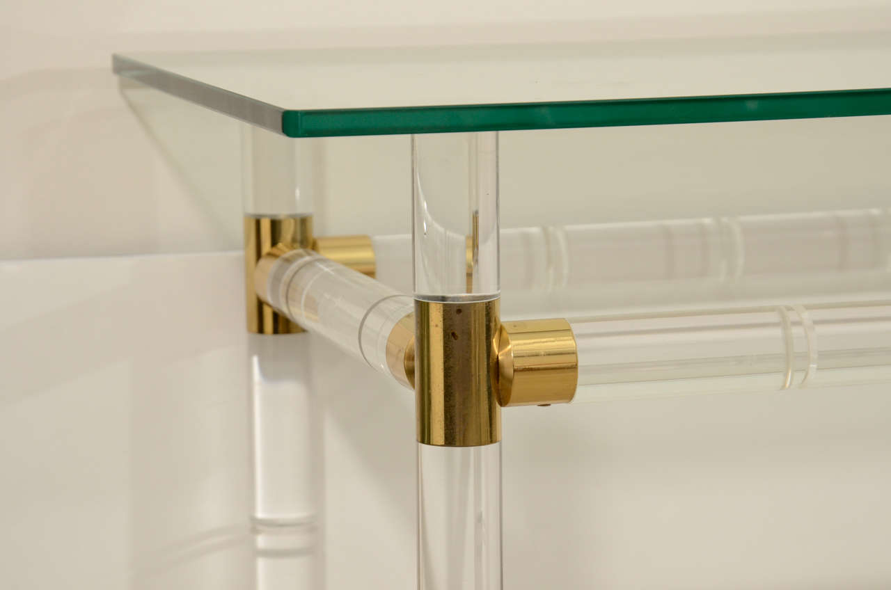 Original Lucite and Glass Console Table by Charles Hollis Jones at 1stdibs