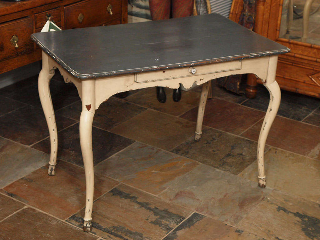 French Writing desk with original paint and hoof feet