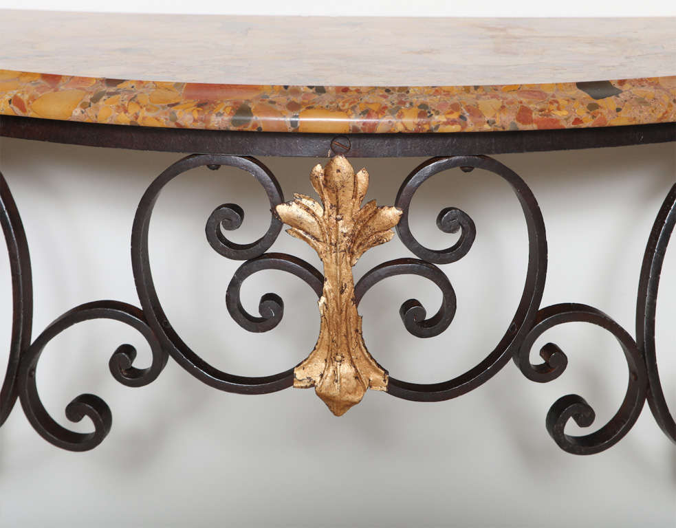 19c French Iron Console Table In Excellent Condition In West Palm Beach, FL