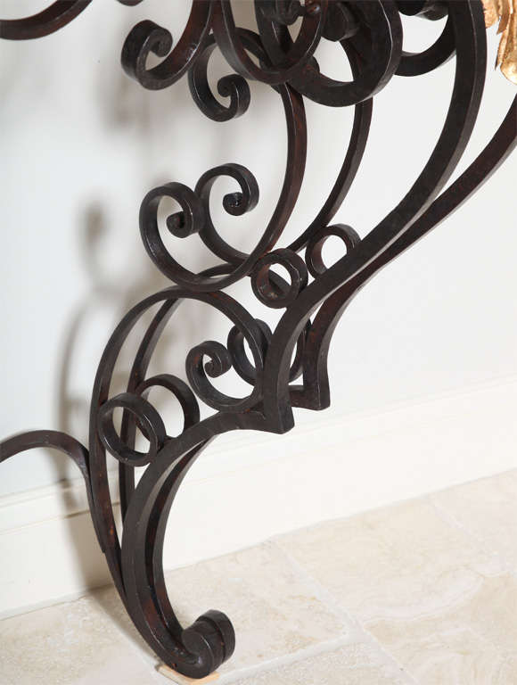 19c French Iron Console Table 1
