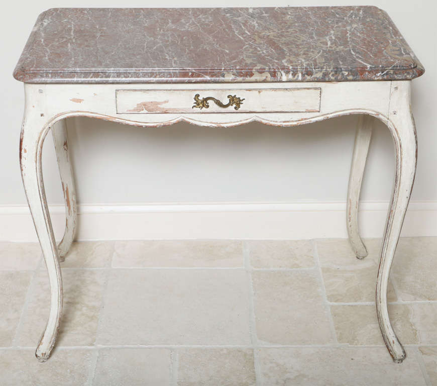 Antique Painted Writing Table with Marble Top