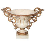 Large Polychromed and Gilded Wooden Urn