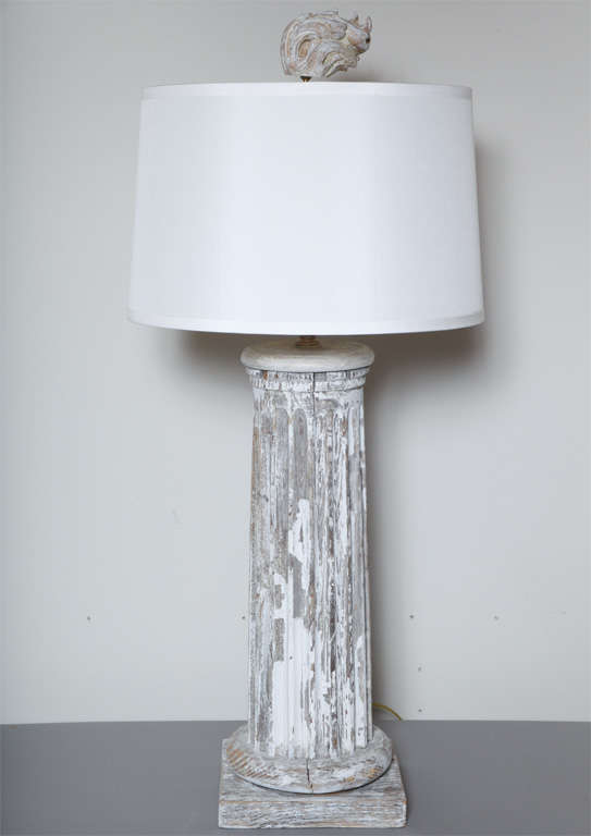 Pair of Fluted Column Lamps