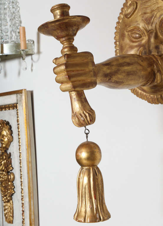 Unusual Carved Giltwood Sconce 3