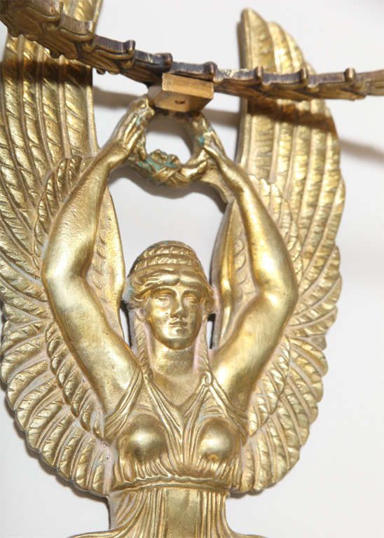 Unusual Pair of 19th Century Egyptian Revival Bronze Figural Sconces For Sale 2
