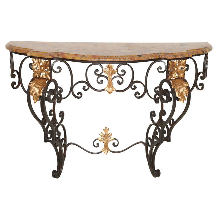 19c French Iron Console Table at 1stDibs