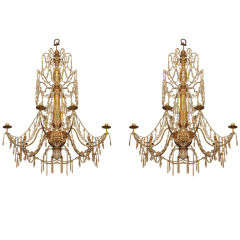 PAIR OF 18TH CENTURY GENOESE "FESTIVAL" CHANDELIERS