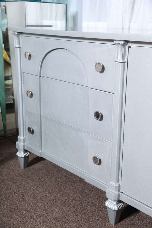 Beautiful Mid-Century Silver Lacquered Sideboard 3